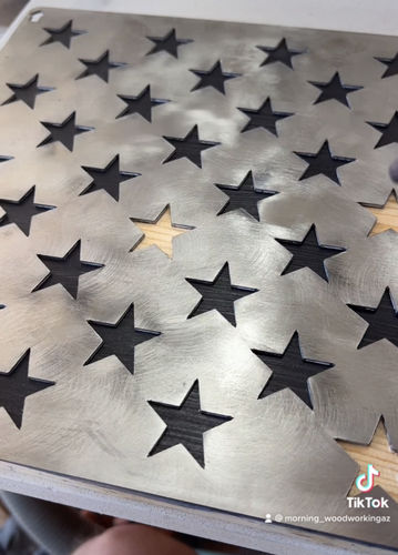 Customer photo review of 50 Star American Flag Metal Stencil (14 gauge steel)