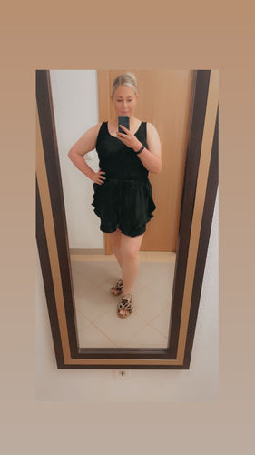 Customer photo review of Flattering Floaty Lucy Shorts - Black