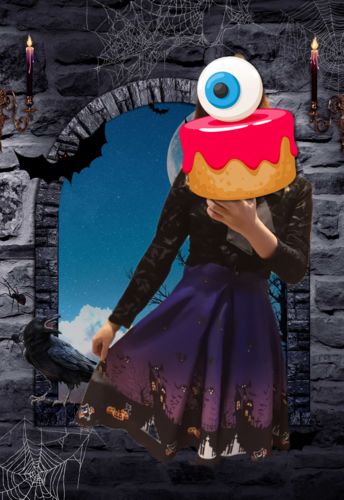 Avis photo d'un client sur Robe d'Halloween à lacets violette des années 1950