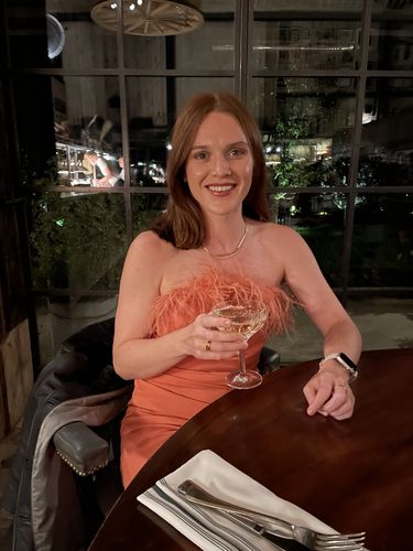Customer photo review of RENT De La Vali Spicy Feather Mini Dress (RRP £395)