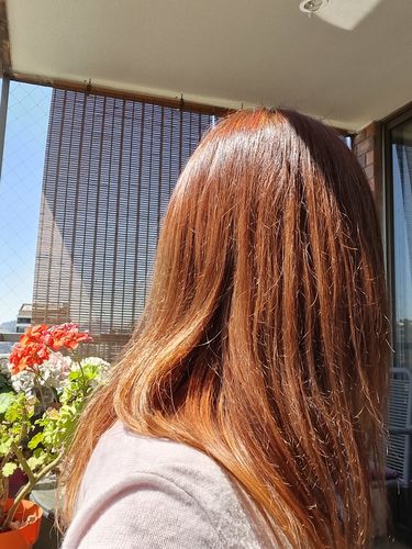 Reseña con foto de un cliente sobre Brocha Bamboo Henna Lovers