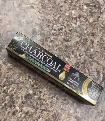 Customer photo review of 100% Organic Fluoride Free Activated Charcoal Toothpaste