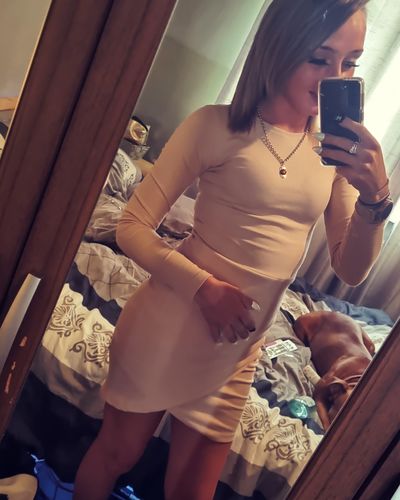 Customer photo review of Rib Long Sleeve Wrap Dress BEIGE -A263