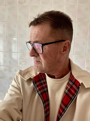 Customer photo review of Mens Classic Harrington Jacket - Beige