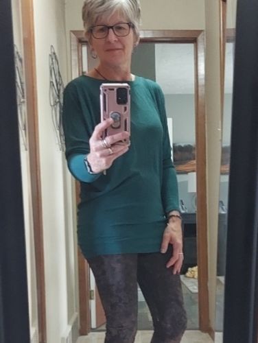 Customer photo review of Natural Vibe Knit Long Sleeve (Blue Green)