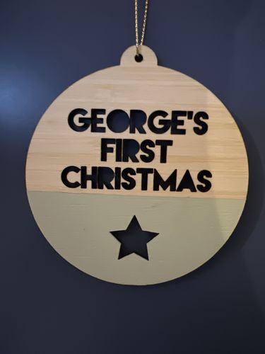 Customer photo review of Personalised Christmas Bauble