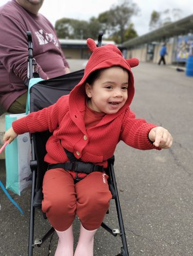 Customer photo review of CHILI RED CARDIGAN