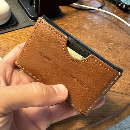 Customer photo review of Small Brick Card Case . Classic Coal