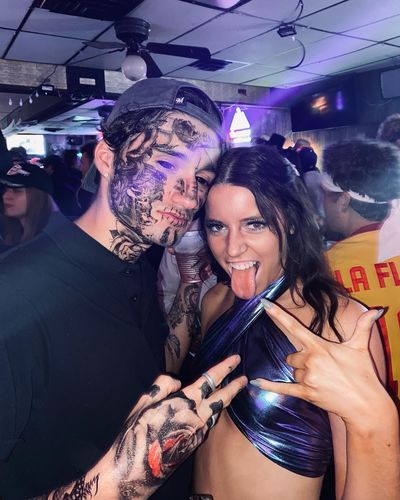 Customer photo review of Full Black Sclera Contacts