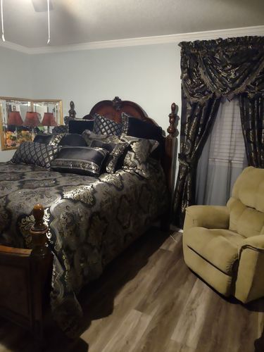 Customer photo review of Windham Black Waterfall Window Valance By J Queen