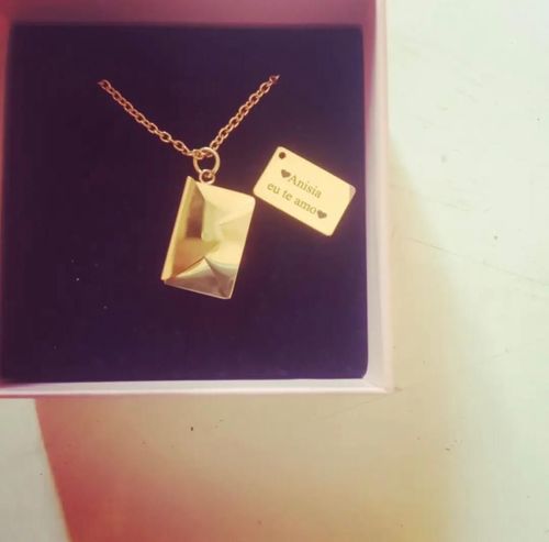 Customer photo review of Personalized Love Letter Necklace
