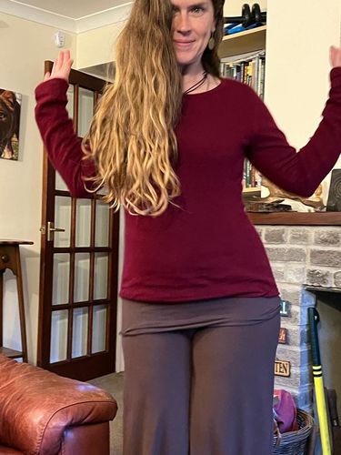 Customer photo review of Ultra Fine Long Sleeve Top Burgundy