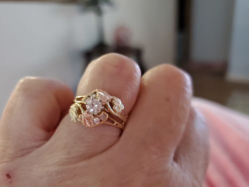 Customer photo review of Five Diamond Gold Ring - Black Hills Gold
