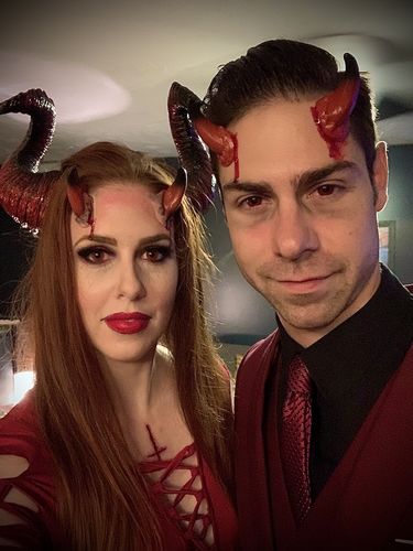 Customer photo review of PRIMAL® Rx Evil Eyes - Red Prescription Colored contact Lenses