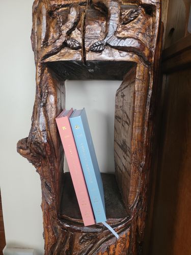 Customer photo review of Childhood History - Dusty Blue Leatherette +Dusty Rose BUNDLE