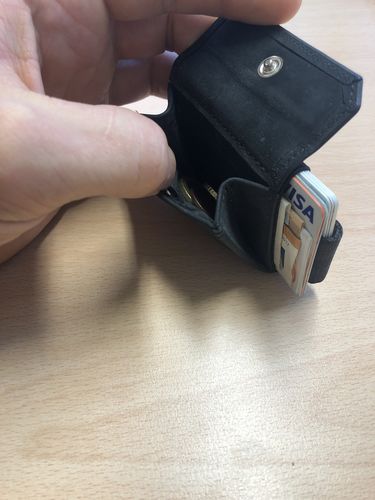 Customer photo review of Nano Boy Pocket with leather coin pocket