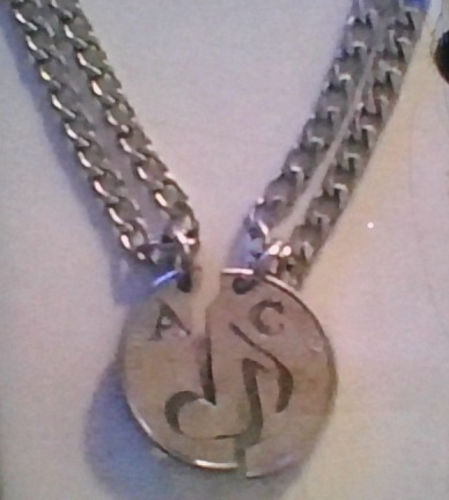 Customer photo review of Music Note Necklaces, Couples Jewelry, You Make My Heart Sing, Relationship Set