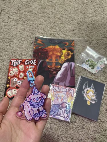 Customer photo review of Cow Clown Keychains