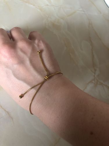 Customer photo review of Melbourne Adjustable Knot Bracelet 18k Gold Plated - Gold