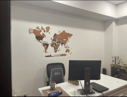 Customer photo review of 3D Wooden World Map Multicolor