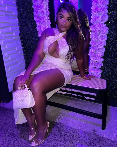 Customer photo review of Cross Halter Sequin Cut Out Party Cocktail Midi Dresses