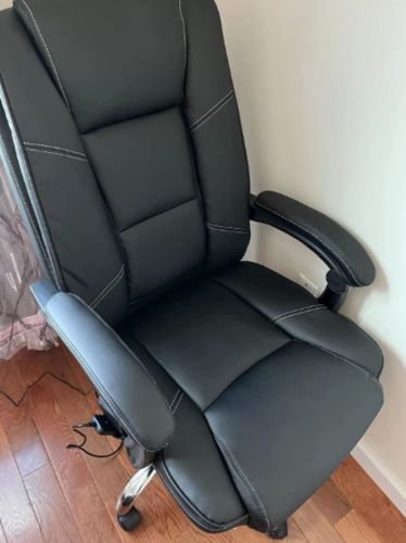 Customer photo review of Ergonomic Adjustable Height Massage and Heated Executive Office Chair Black