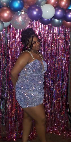 Customer photo review of “Mia” iridescent lavender