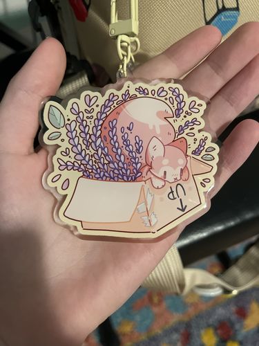 Customer photo review of Fox Box Keychain