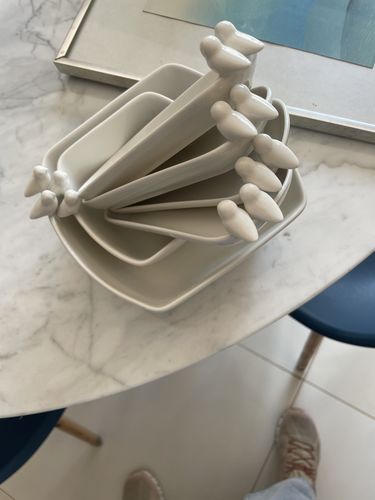 Customer photo review of Cj 4 Petisqueiras Porcelana Birds 16x7x3,5cm