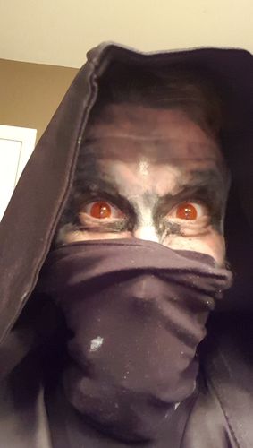 Customer photo review of PRIMAL ® Jurassic II - Red Reptile Colored Contact lenses