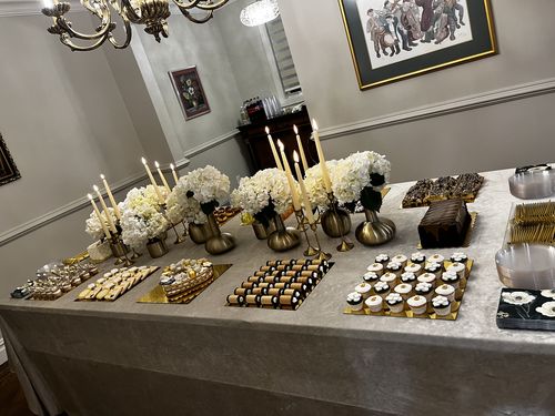 Customer photo review of 12" Gold Square Light Weight Mirror Charger Plate | 1 Charger