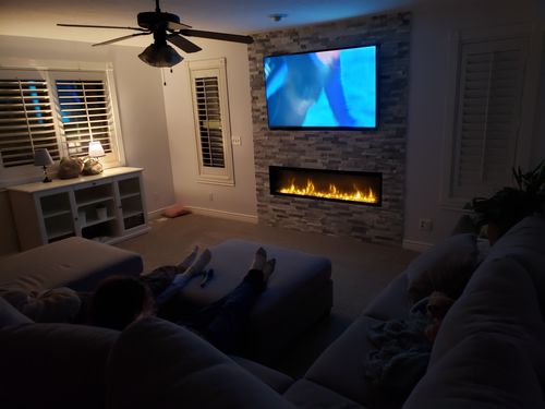 Customer photo review of Dimplex IgniteXL 60" Linear Recessed / Built in Electric Fireplace