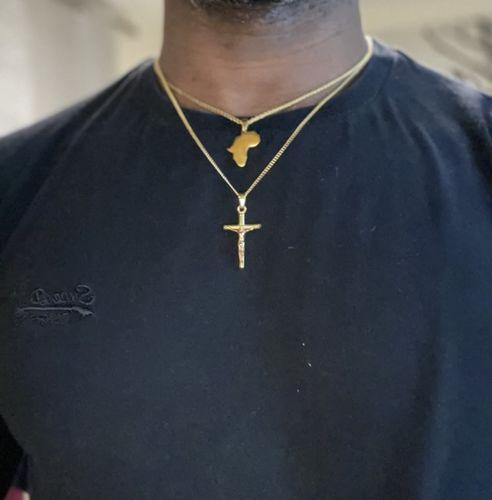 Customer photo review of Africa Pendant (Gold)