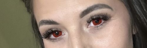 Customer photo review of PRIMAL® Rx Evil Eyes - Red Prescription Colored contact Lenses