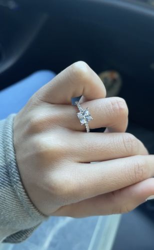 Customer photo review of CHARLIE PRINCESS SQUARE CUT 925 RING