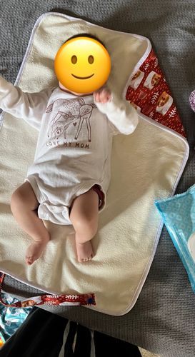 Customer photo review of Patterned Basics Super Soft Diaper Change Mats Machine Washable