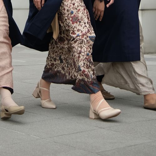 Customer photo review of Rhys Strap Slingback Heels