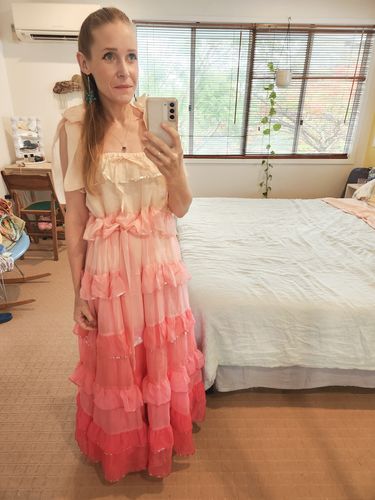 Customer photo review of Tumble Outta Bed Scallop Dress