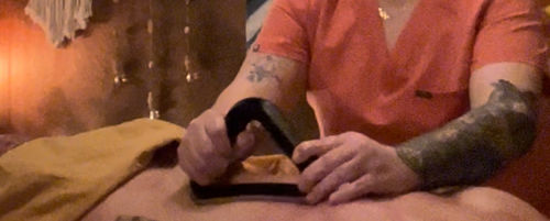 Customer photo review of Achedaway Scraper - The World’s First Heated Muscle Scraper