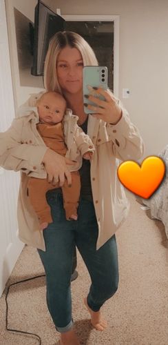 Customer photo review of Adult Corduroy Shacket - Oat