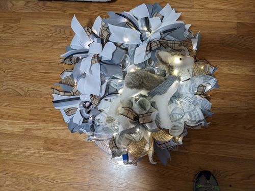 Customer photo review of 10.5"X10Yd Faux Jute/Pp Wide Stripe White/Grey RY8314J8