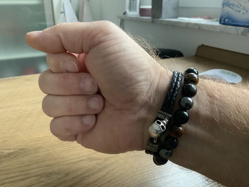 Customer photo review of DREIFACHER SCHÜTZER Tigerauge - Hämatit - Schwarzer Obsidian