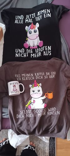 Customer photo review of Einatmen Einhorn - Tasse