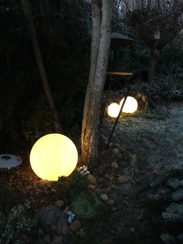 Customer photo review of Smarte Outdoor LED-Leuchtkugel Calluna, 50 cm, stone