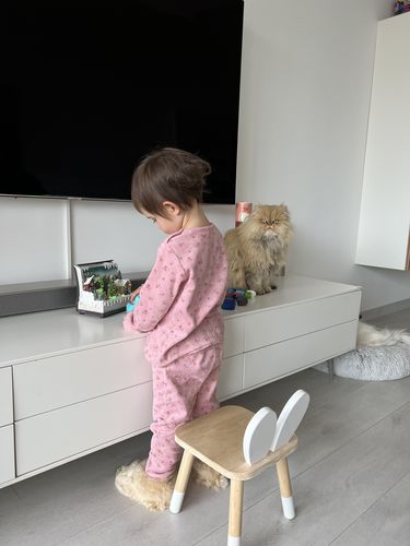 Customer photo review of Kids Swirl Almond Satin
