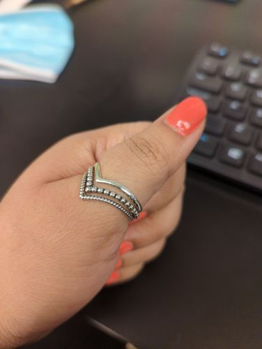 Customer photo review of Triple Chevron Boho Ring Sterling Silver