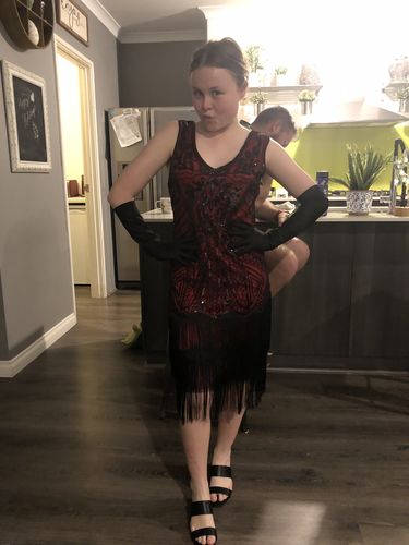 Roisin M. review of 1920s Red & Black Sequin Alexa Gatsby Dress image 1 out of 1