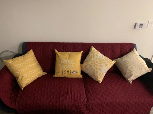 Customer photo review of Reversible Quilted Sofa Protector