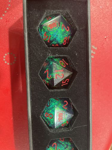 Customer photo review of Custom Artwork/Font Style on Dice Set