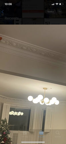 Customer photo review of 12-Light Two-tier Sputnik Opal Globe Chandelier